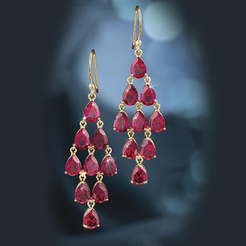 Ruby Red Chandelier Earrings